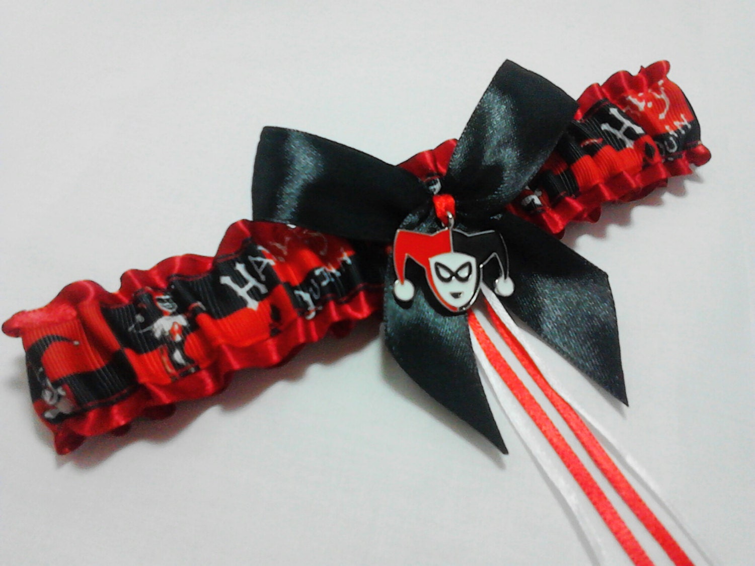 Harley quinn Bridal Wedding Garter harliquin by Gracefulgarters