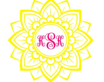 Open Flower Mandala Decal, Car Decal, Yeti Decal