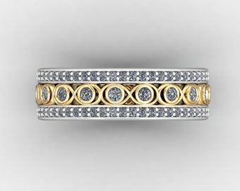 0.90 TDW Two-Tone Diamond Anniversary Ring with Infinity Design #JM017