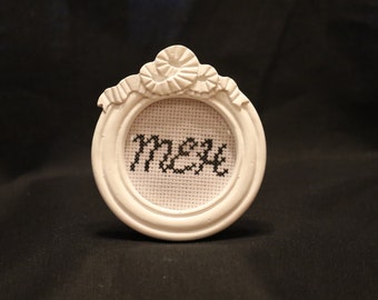 Framed cross stitch word art