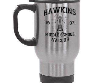 Hawkins Middle School AV Club Travel Mug Stranger Things Inspired Travel Mug Gift
