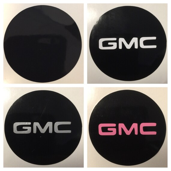 8pc GMC Center Cap Vinyl Sticker Decals Overlay W/ Background