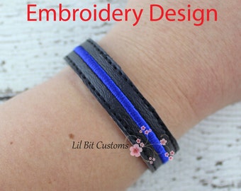 Embroidery Design - Thin Blue Line Bracelet
