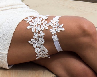 Ivory wedding garter set Lace garter Bridal garter Wedding garter Flower garter Bridal garter set
