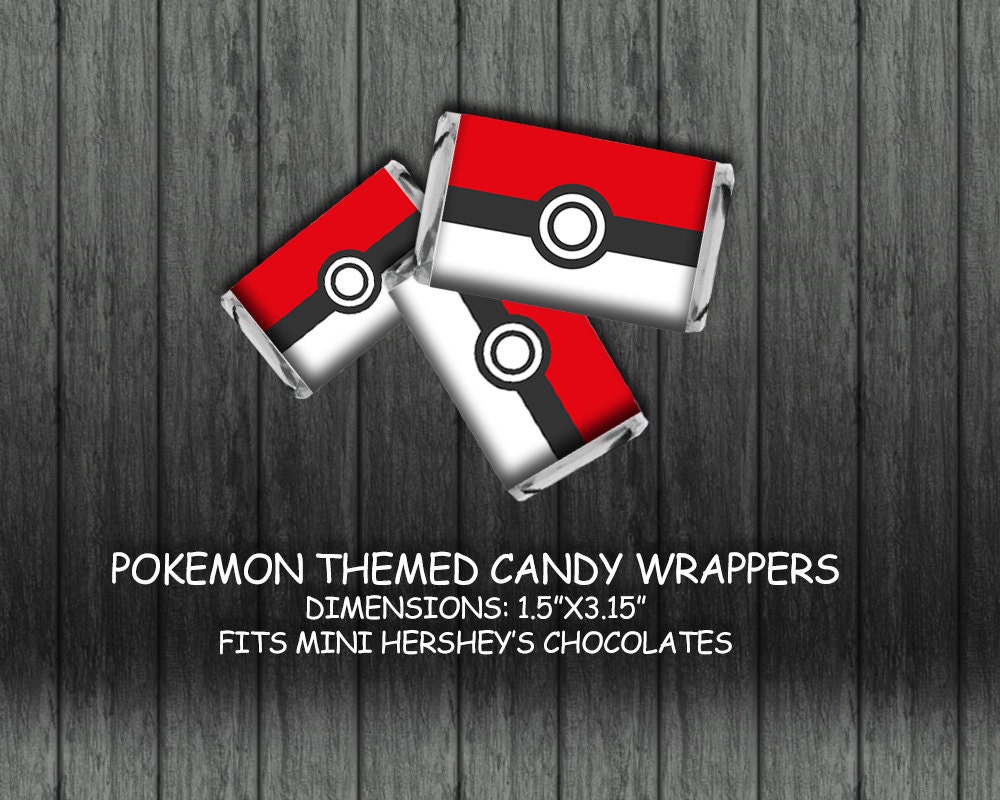Pokemon Themed Candy Wrapper /Fits Mini Hershey's