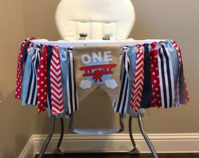 Airplane High Chair Birthday Banner