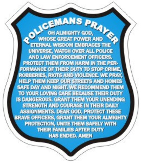 Policeman's Prayer Law Enforcement Decal / Sticker 138