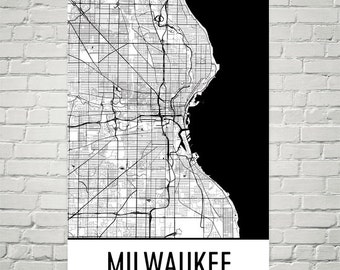 Milwaukee Map Etsy Milwaukee Map Etsy