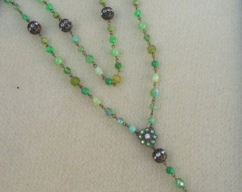 Items similar to Light Green Rosary Beads on Etsy