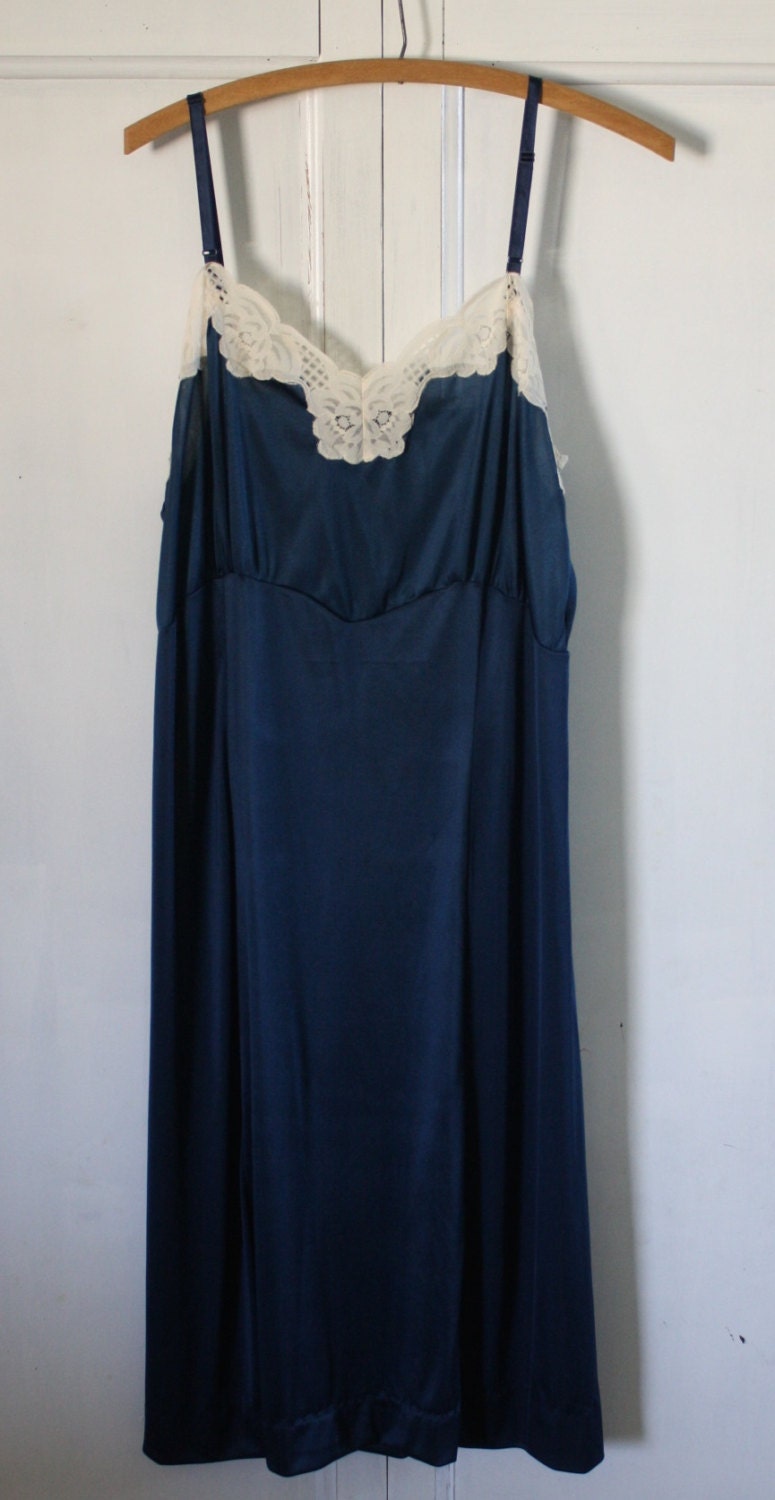 Vintage Navy SlipFull SlipSimple Elegance by whimsiedots on Etsy
