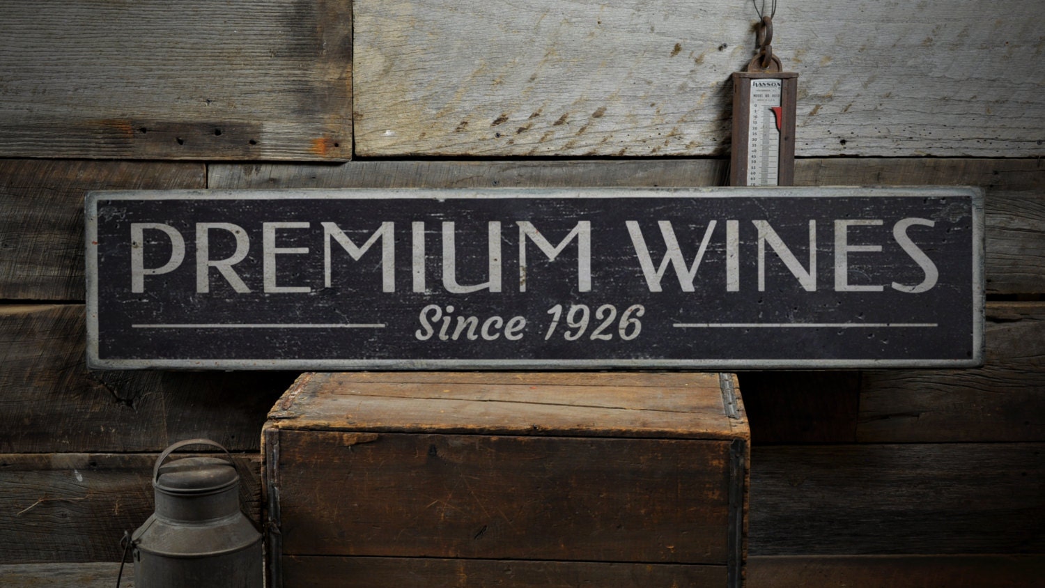 Premium Wines Wood Sign Custom Since Established Date Year
