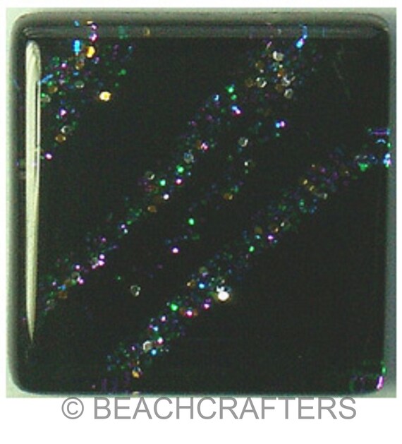 20 3/4 inch BLACK GALAXY Glitter Glass Mosaic Tiles