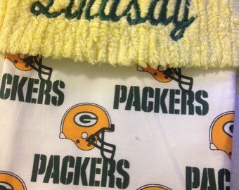 Green Bay Packers and Chenille Christmas Stocking with FREE US SHIPPING