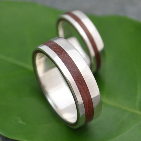 Equinox Nacascolo 31k White Gold Wood Ring ecofriendly wood