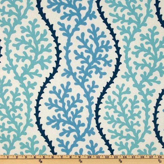Coral fabric blue coral fabric p kaufmann fabric blue white