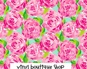 First Impression Lilly Inspired HTV, pattern vinyl, sheet size 12"x12" , Lily P adhesive printed patterned craft vinyl LP-31
