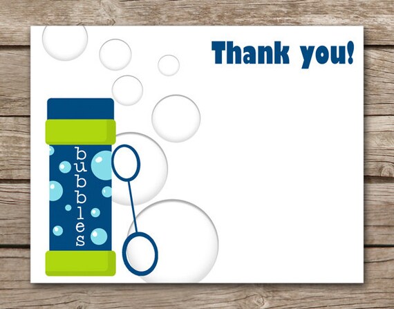 Bubbles Thank You Cards Bubbles Party Thank You Bubbles