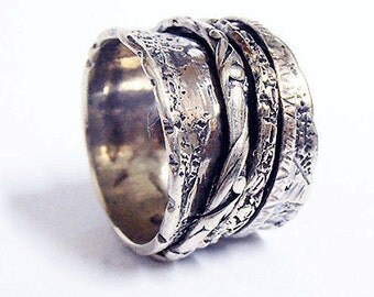 Spinning Ring, Spinner Ring, Meditation Ring, spin ring, sterling silver 925 ring, Israeli ring, Prayer ring, Israeli Jewelry.Unique rings.