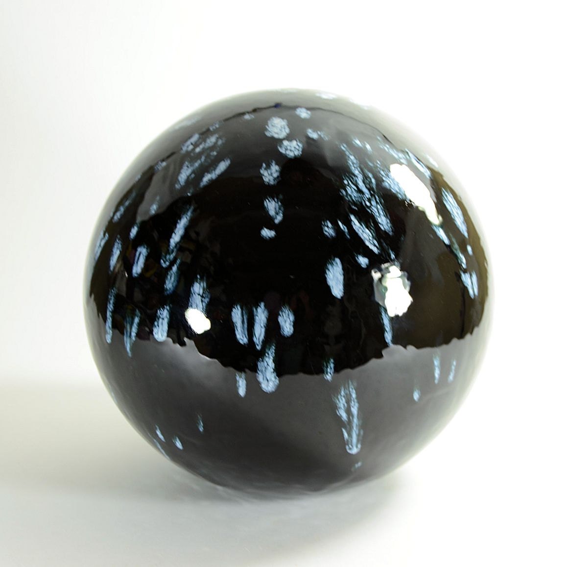 8 Inch Ceramic Gazing Ball Black