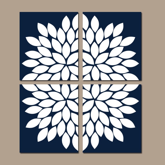 NAVY Wall Art CANVAS or Prints Navy Bathroom Decor Navy