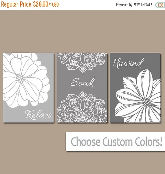 Gray Bathroom Wall Art Canvas or Prints Bathroom by TRMdesign