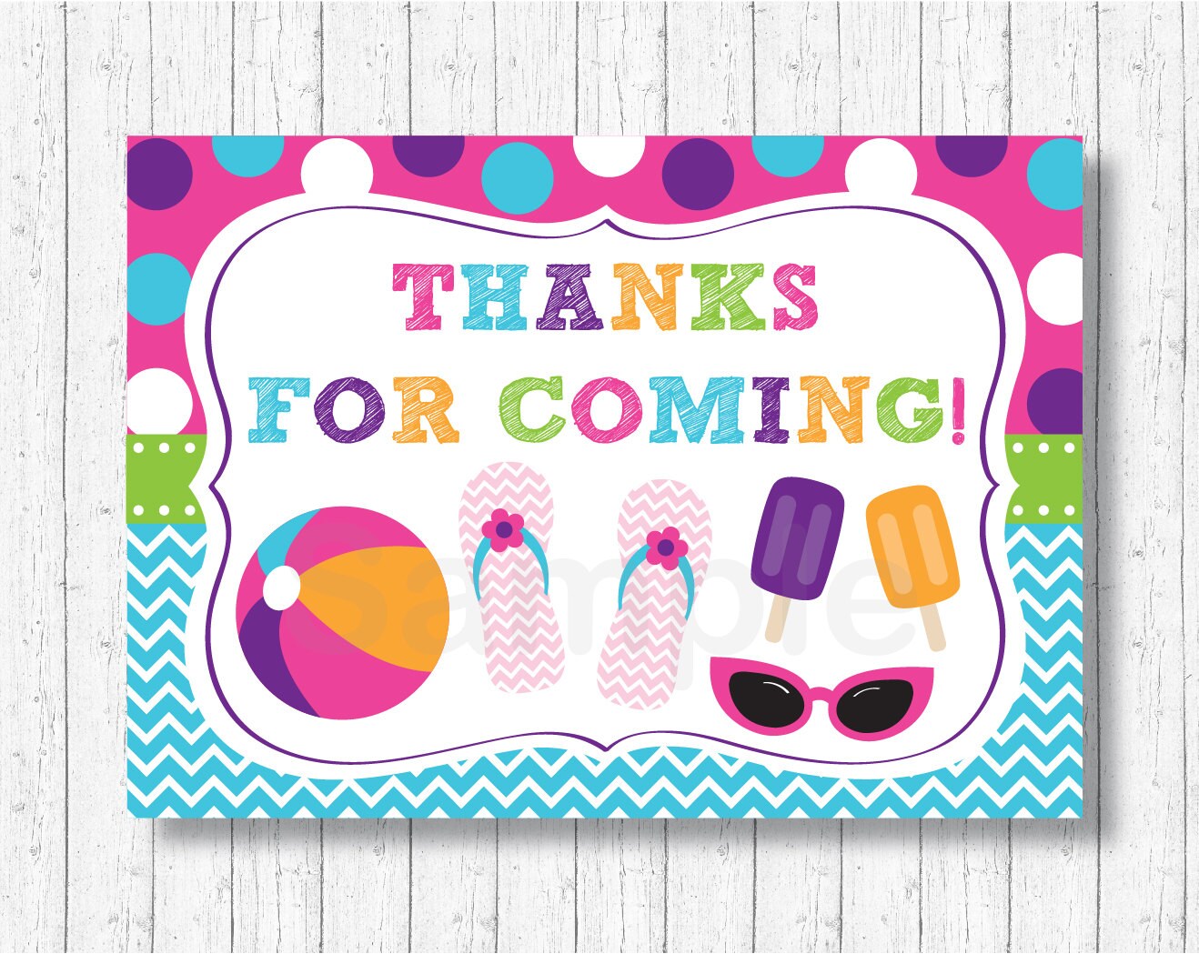 Pool Party Favor Tags / Pool Party Thank You Tags / Pool Party