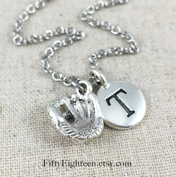 Items similar to Softball or Baseball Glove Charm Necklace