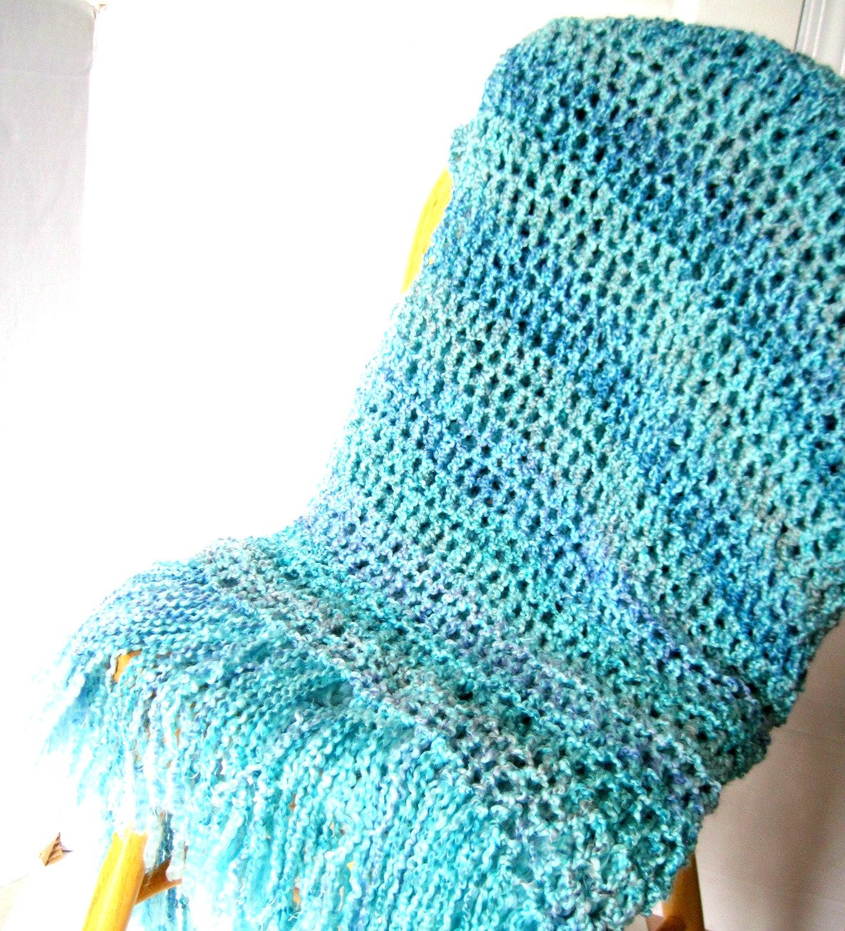 Turquoise Throw Blanket Super soft with fringe turquiose