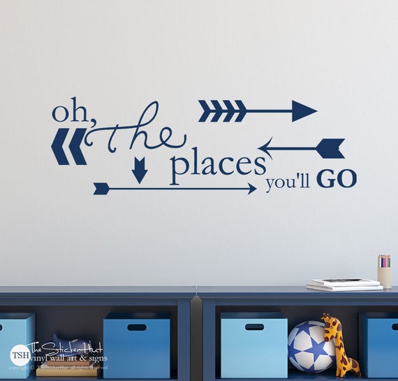 Oh The Places You'll Go with Arrows Bedroom or Nursery