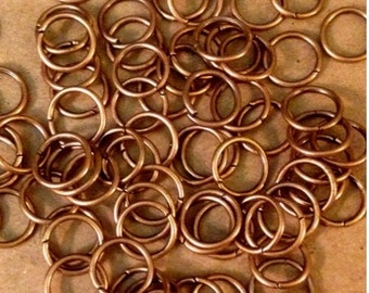 50 - 8mm Antique Copper Jump Rings