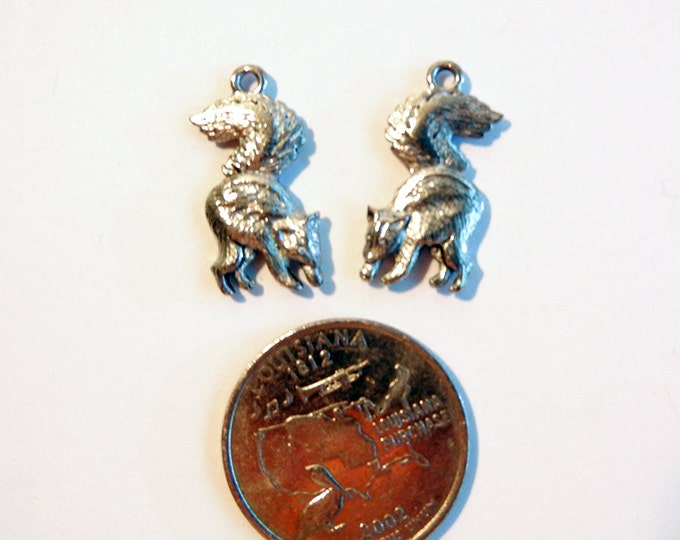 Pair of Pewter Squirrel Chipmunk Charms