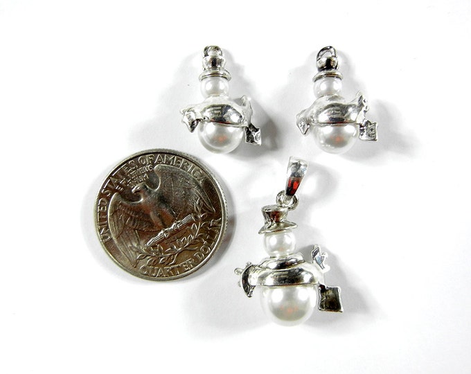 Set of Snowman Pendant and Charms