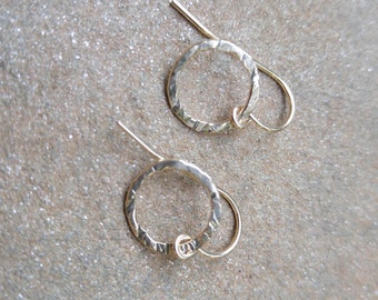 Hammered Gold Filled Rings on Gold Filled Ear Wires