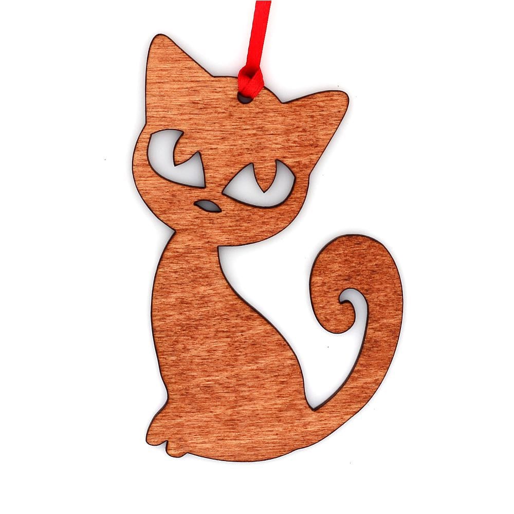 wood cat ornaments