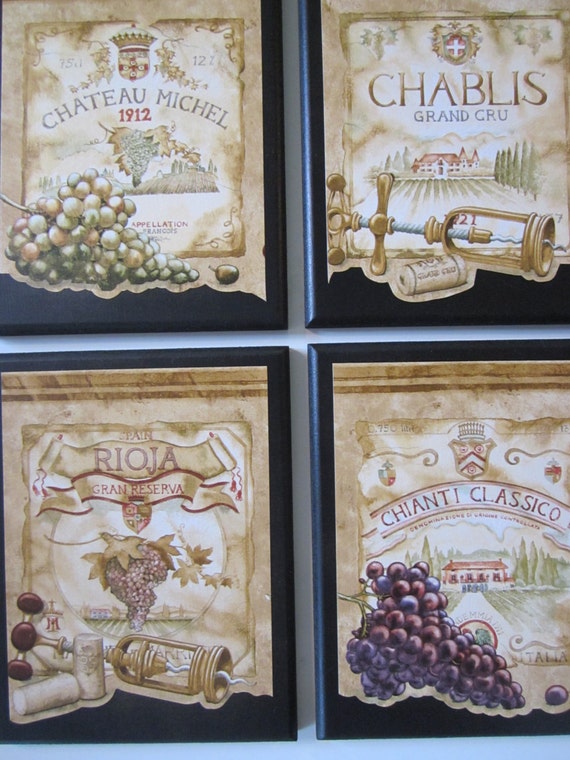 Wine Label Style Kitchen Wall Decor Plaques by ozarkmtnhomestead