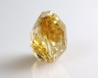 Citrine Nugget Bead - Faceted Focal - Citrine Beads - 24mm