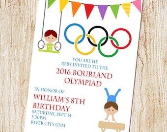 Olympic Party Invitation Olympics Birthday Invitation Digial