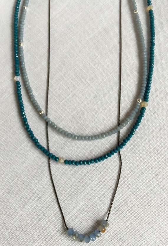 Three Shades of Blue Necklace