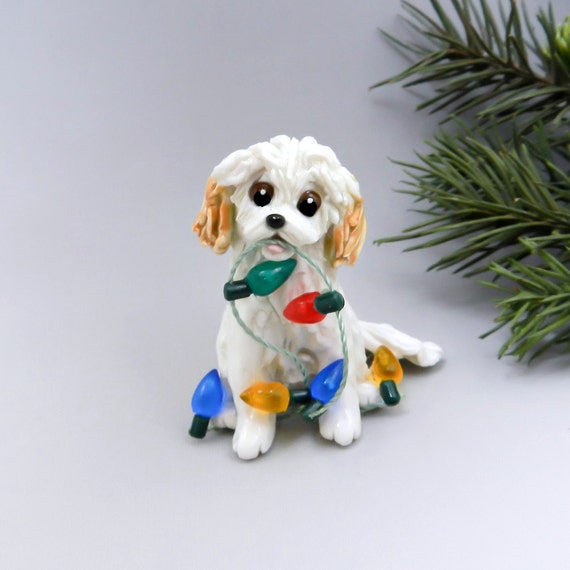 maltipoo white and apricot christmas ornament by maltipoo white and apricot christmas ornament by