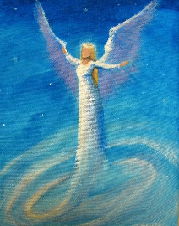 Commissioned Acrylic Painting of YOUR Guardian Angel 8x10