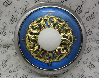Compact Mirror Something Blue Comes With Protective Pouch