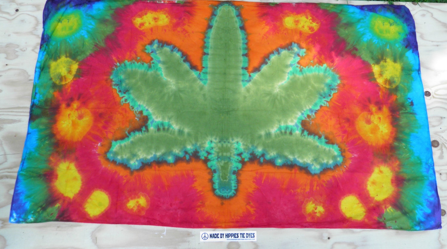 Cannabis Leaf Tie Dye Tapestry 30 Dharma Trading Co. Size