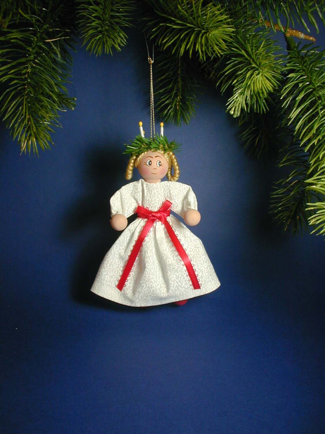 St Lucia Clothespin Doll Ornament Swedish St Lucia Ornament