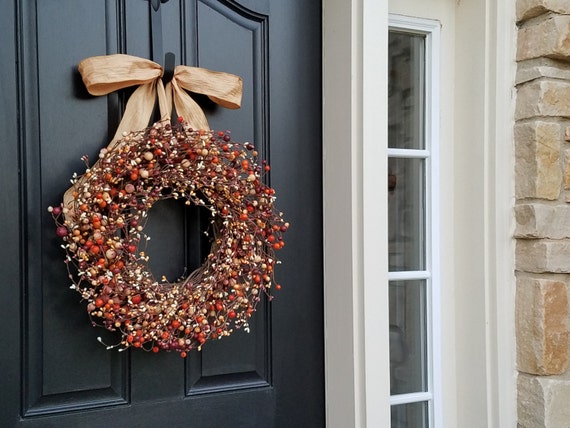 Autumn Harvest Fall Berry Wreath Harvested Berries Fall