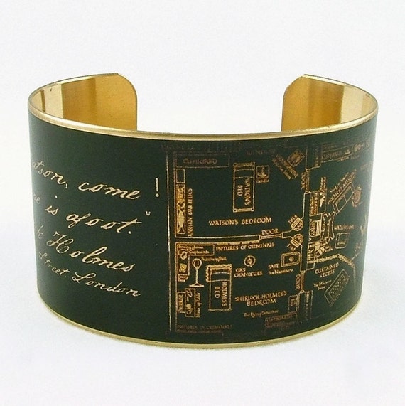 Sherlock Holmes Brass Cuff Bracelet