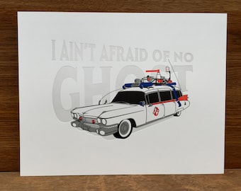 Ghostbusters Ecto-1 Letterpress Poster