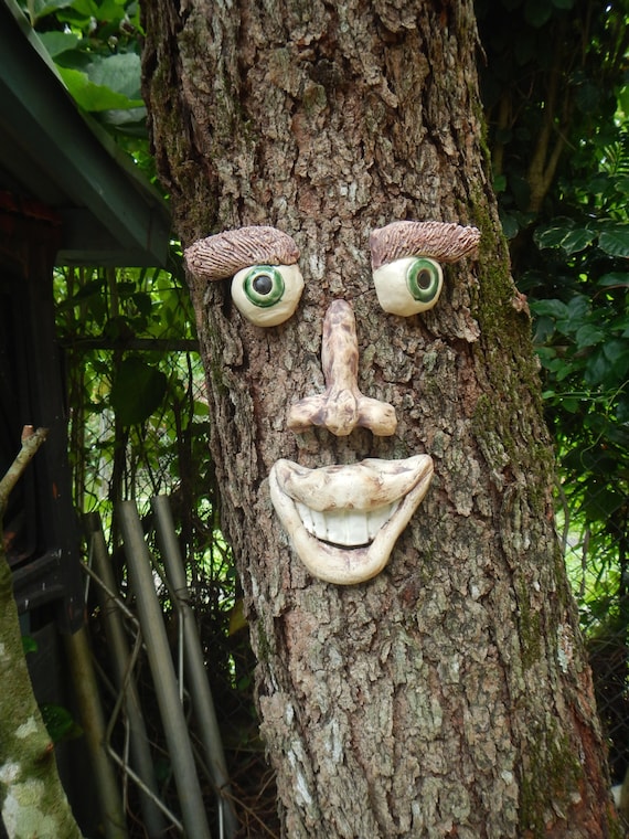 Happy Tree Face-Handmade Ceramic Tree Face