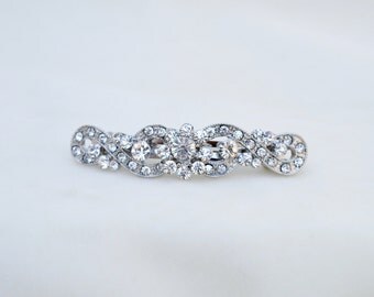 Rhinestone Small Hair Clip / Girls Hair Barrette / Bridal Hair Clip / Deco Inspired Hair Clip / Special Occasion Hair Clip / Flower Girl