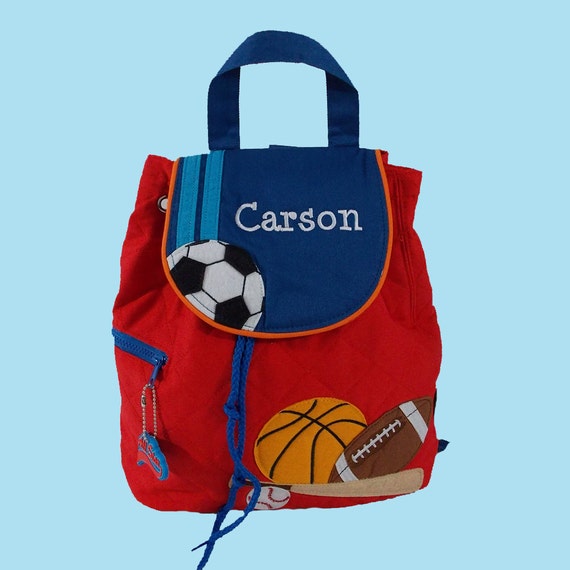 Personalized Child's Stephen Joseph Quilted SPORTS Themed Backpack-Monogrammiong Is Included