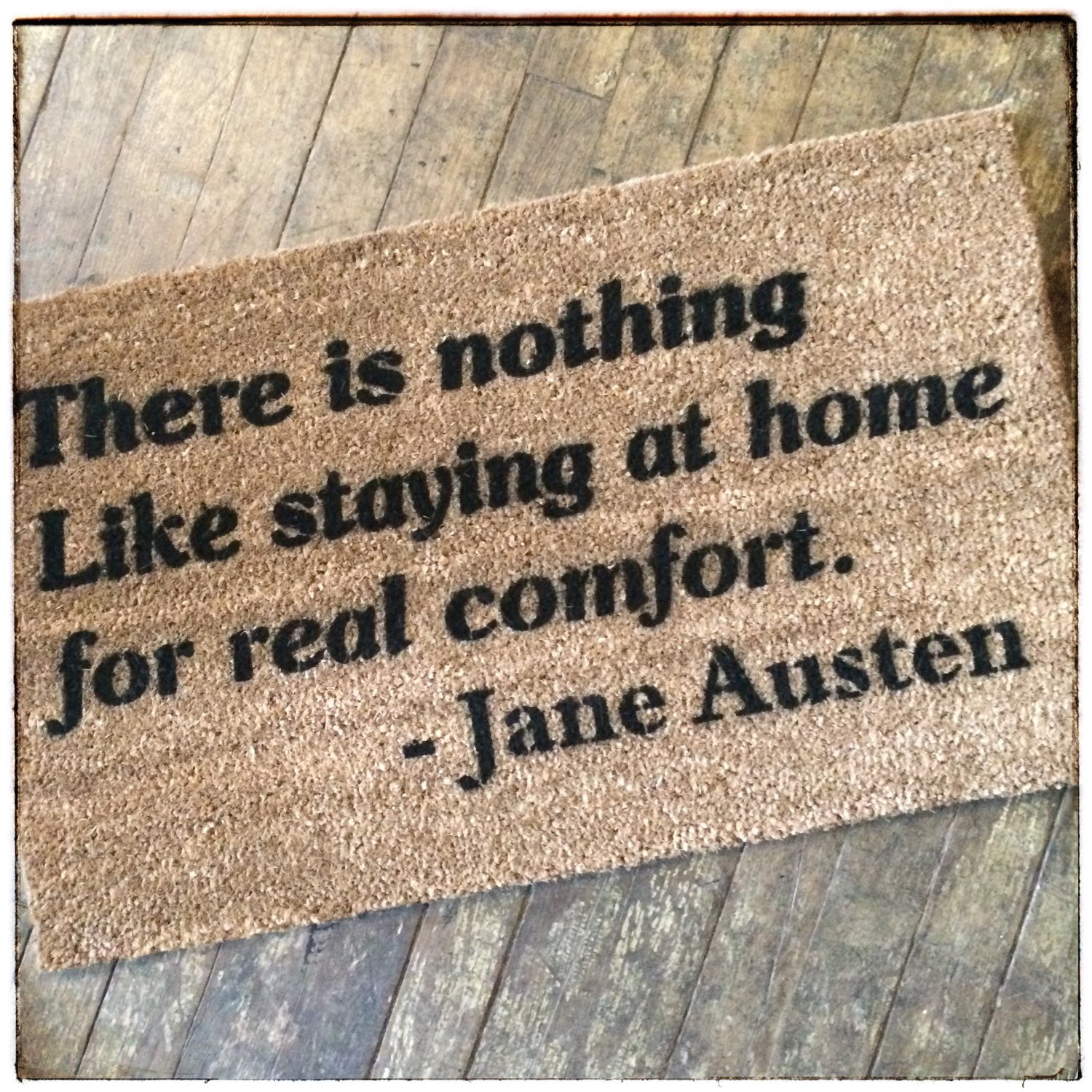Jane Austen quote doormat outdoor entrance rug
